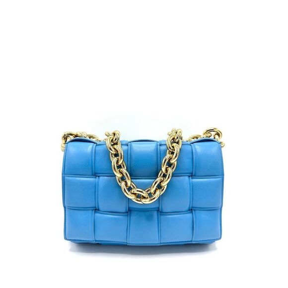 Bottega Veneta Handbags - Bottega Veneta Light  Blue Chain Padded Cassette